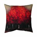 Begin Home Decor 26 x 26 in. Red Dark Trees-Double Sided Print Indoor Pillow 5541-2626-LA70